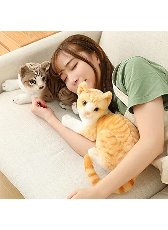 Cute Cat Soft Stuffed Plush Animal Toy For Kids Birthday Giftss (Color: Brown; Size: 21)