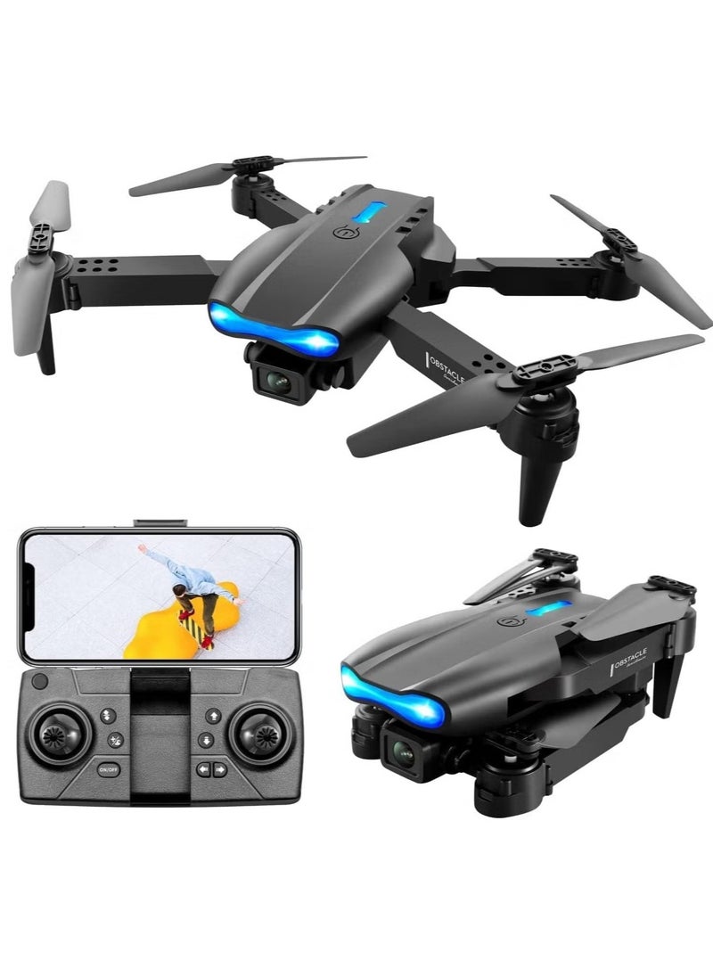 Foldable Motor Drone with 2 Cameras 40KM/h MAX Wind Resistant 4 Level 5GHz WIFI FPV Drones with HD Camera RC Quadcopter Drone for Children Adults 2 Batteries idea16 UAV