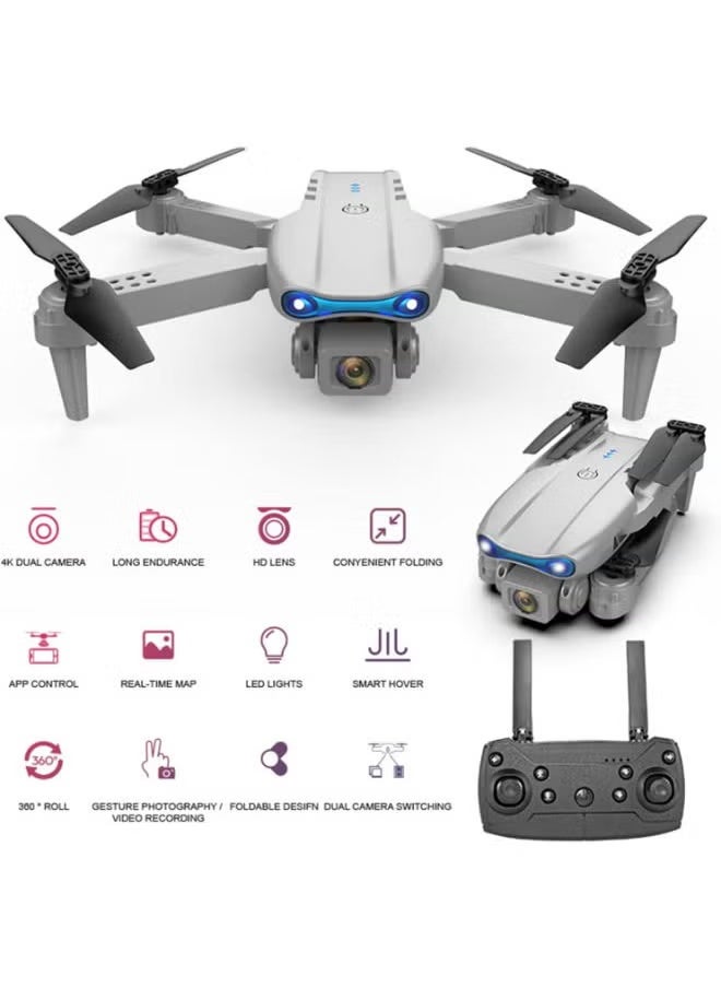 E99 PRO Drone - Professional 4K HD Dual Camera, Automatic Obstacle Avoidance, Foldable Design, Height Keep, Mini Helicopter for Aerial Photography & Adventure