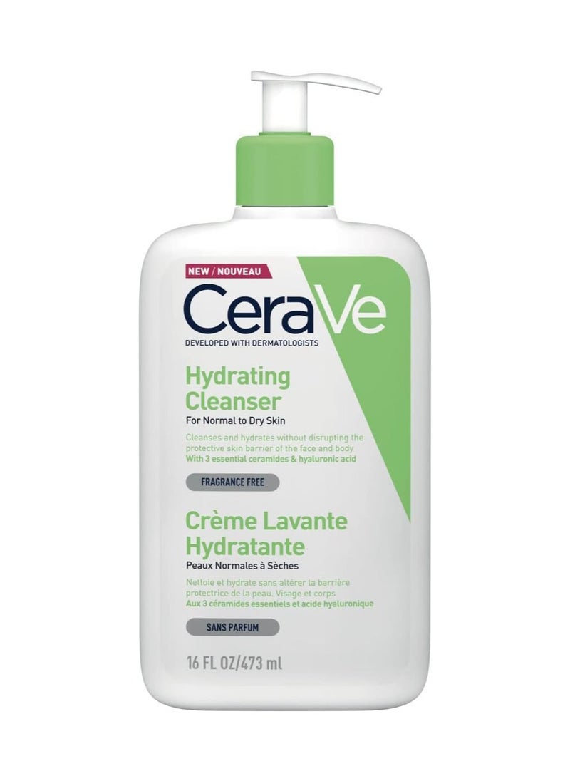 Hydrating Cleanser For Normal To Dry Skin With Hyaluronic Acid Clear 473ml