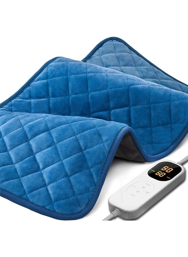 Hot Heating Pad for Period Cramps Pain Relief and Back Pain, Large Electric Heat Pad with 6 Heating Settings and 4 Timers, Weighted Warmer Blanket for Neck, Shoulder, 60 x 30 CM