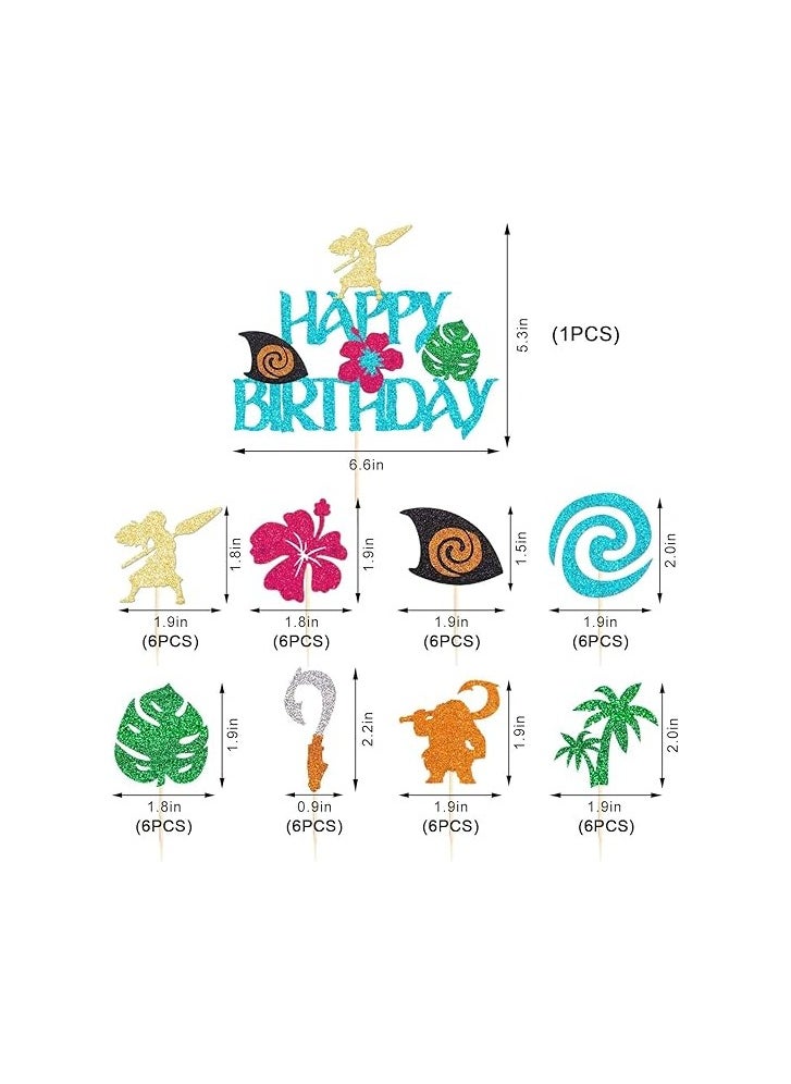 49 PCS Moana Cake Topper - Perfect Baby Moana Birthday Decorations for a Memorable Moana Themed Party - Moana Cake Decorations & Moana Cupcake Toppers