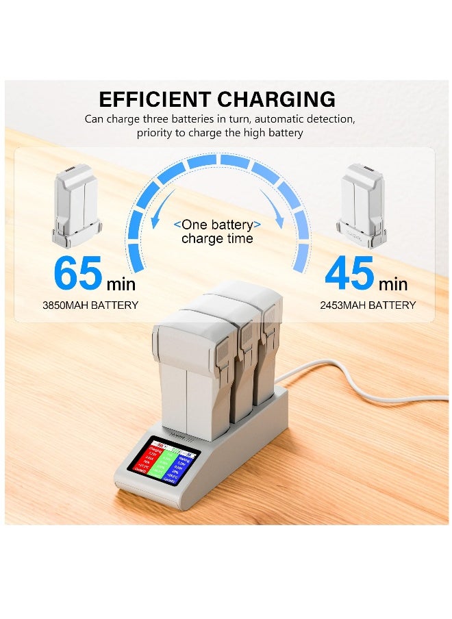 Mini 4 Pro LCD Battery Two Way Charger, Charging Hub, Charge Three Batteries For DJI Mini 4 Pro, Mini 3, Mini 3 Pro Drone Accessories