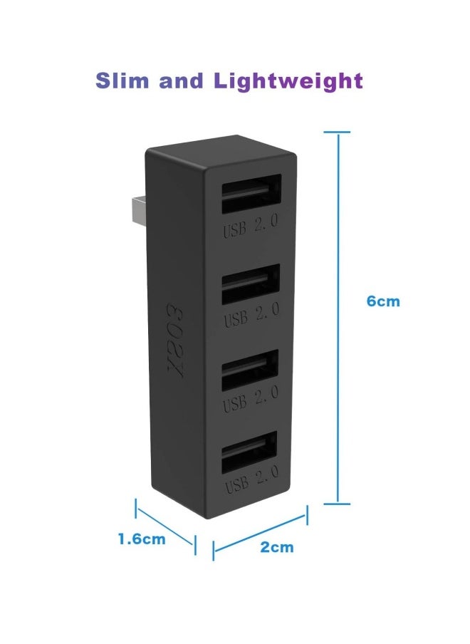 4 Ports USB Hub 2.0 for Xbox Series X/S, High Speed USB Hub Splitter, Expansion Adapter Compatible with Xbox Series X/S Console(Black)