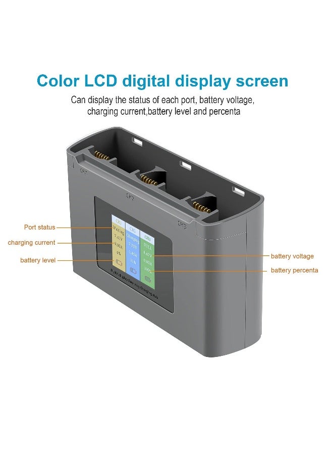 LCD Two Way Battery Charger Hub For DJI Mini 2, Mini 2 SE, Mini SE Drone, Charging 3 Batteries In Sequence Charge Accessories