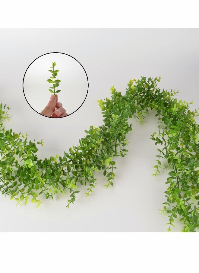 Artificial Vines, 2 Pcs Faux Silk Eucalyptus Leaves