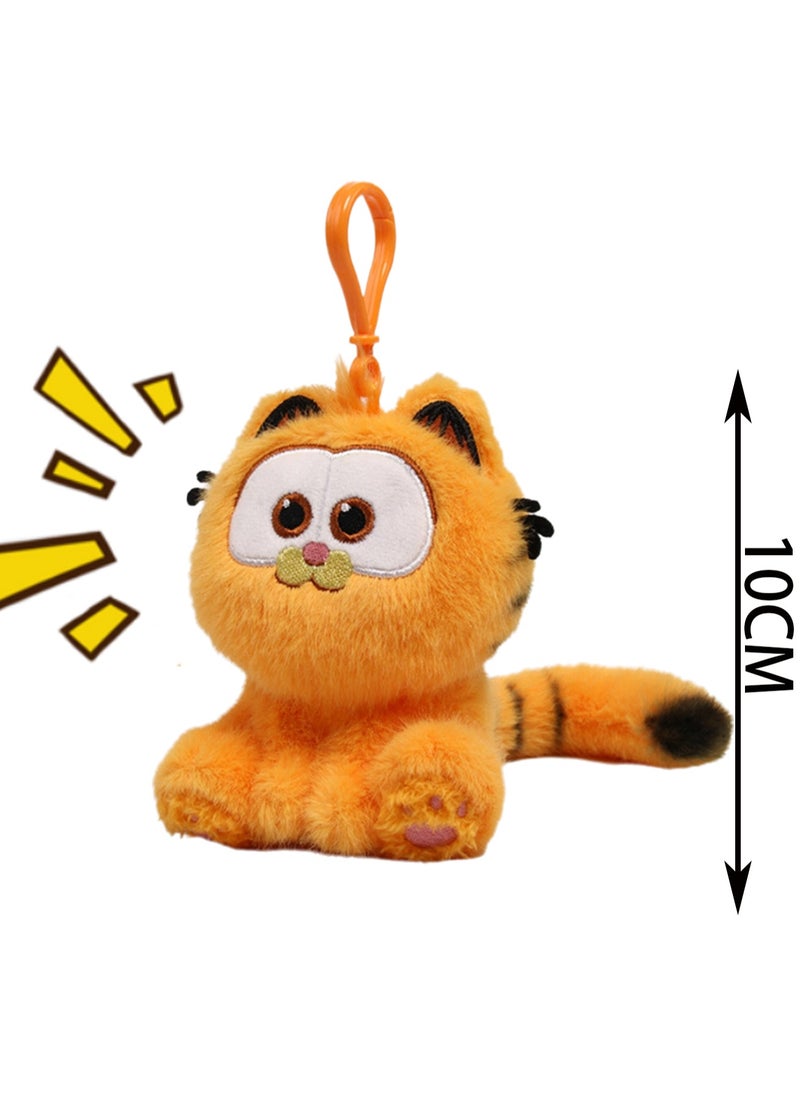 10cm Orange Cat Family Sitting Cat Pendant (Pinch And Call) Keychain Plush Doll Backpack Accessories Bag Pendant Cartoon Bag Accessories Doll Gift