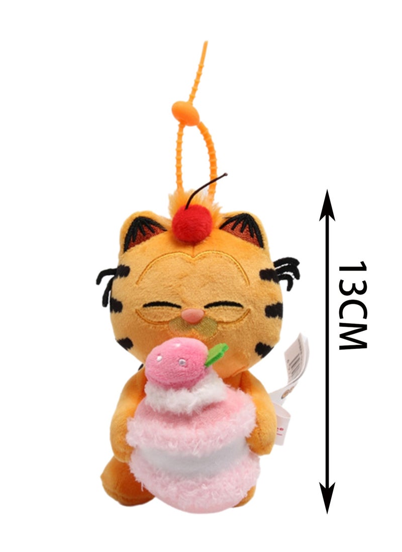 13cm Macaron Kitten Pendant Orange Cat Family Keychain Plush Doll Backpack Accessories Bag Pendant Cartoon Bag Accessories Doll Gift