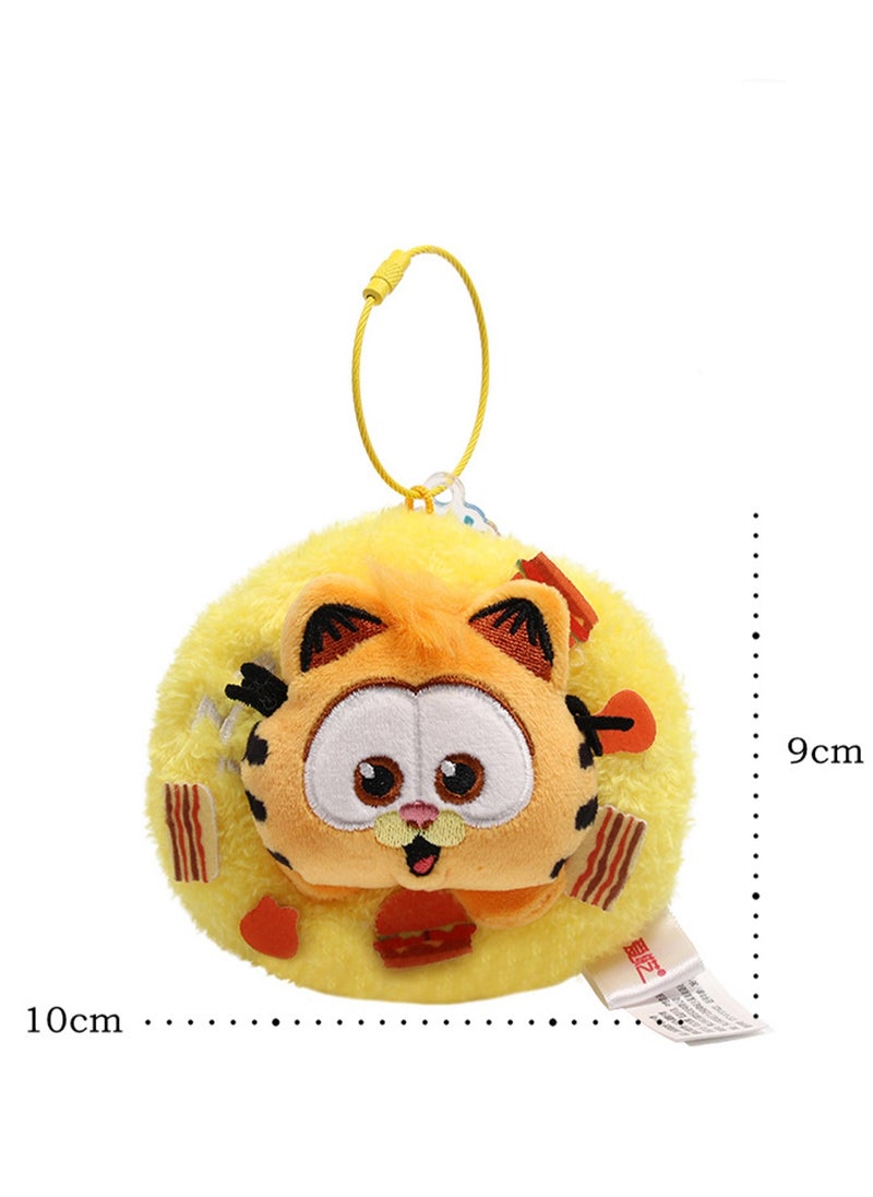 10cm Kitten Food Pendant Orange Cat Family Keychain Plush Doll Backpack Accessories Bag Pendant Cartoon Bag Accessories Doll Gift