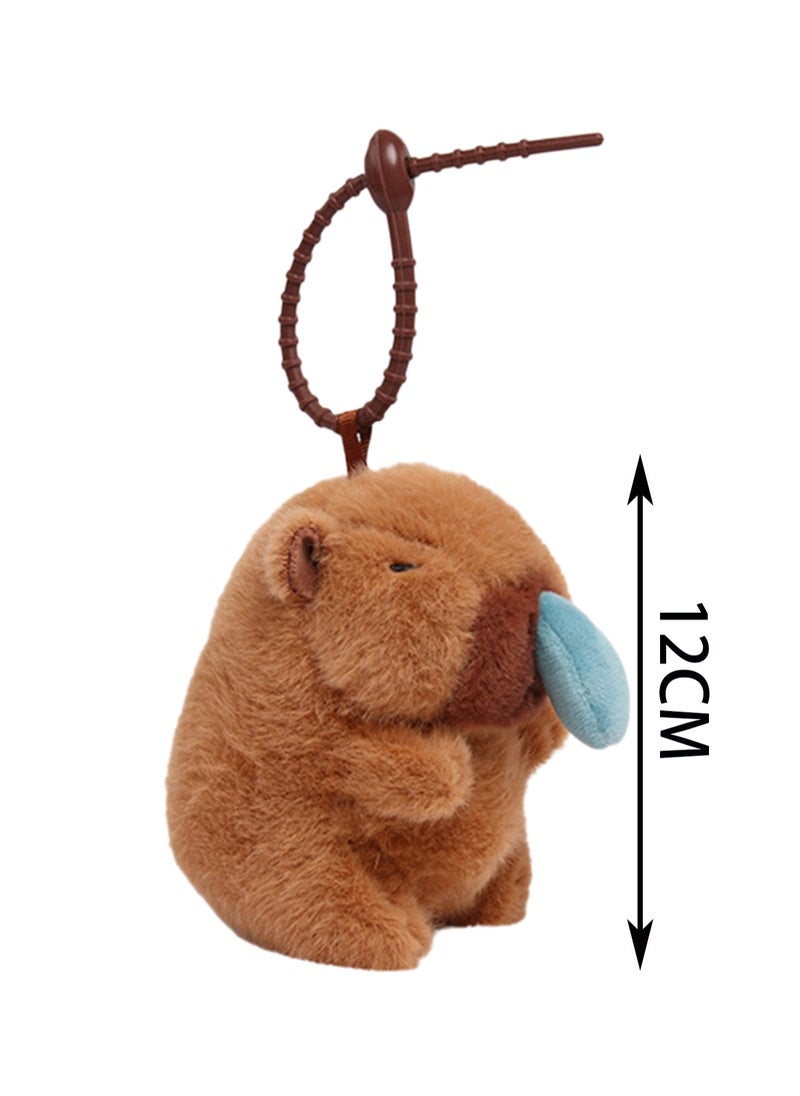 12cm Snot Style Capybara Pendant Keychain Plush Doll Backpack Accessories Bag Pendant Cartoon Bag Accessories Doll Gift