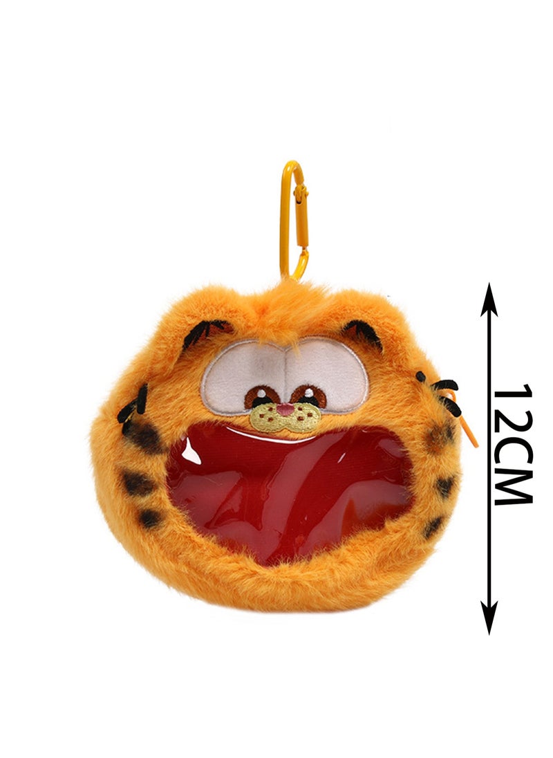 12cm Kitten Open Mouth Pendant Orange Cat Family Keychain Plush Doll Backpack Accessories Bag Pendant Cartoon Bag Accessories Doll Gift