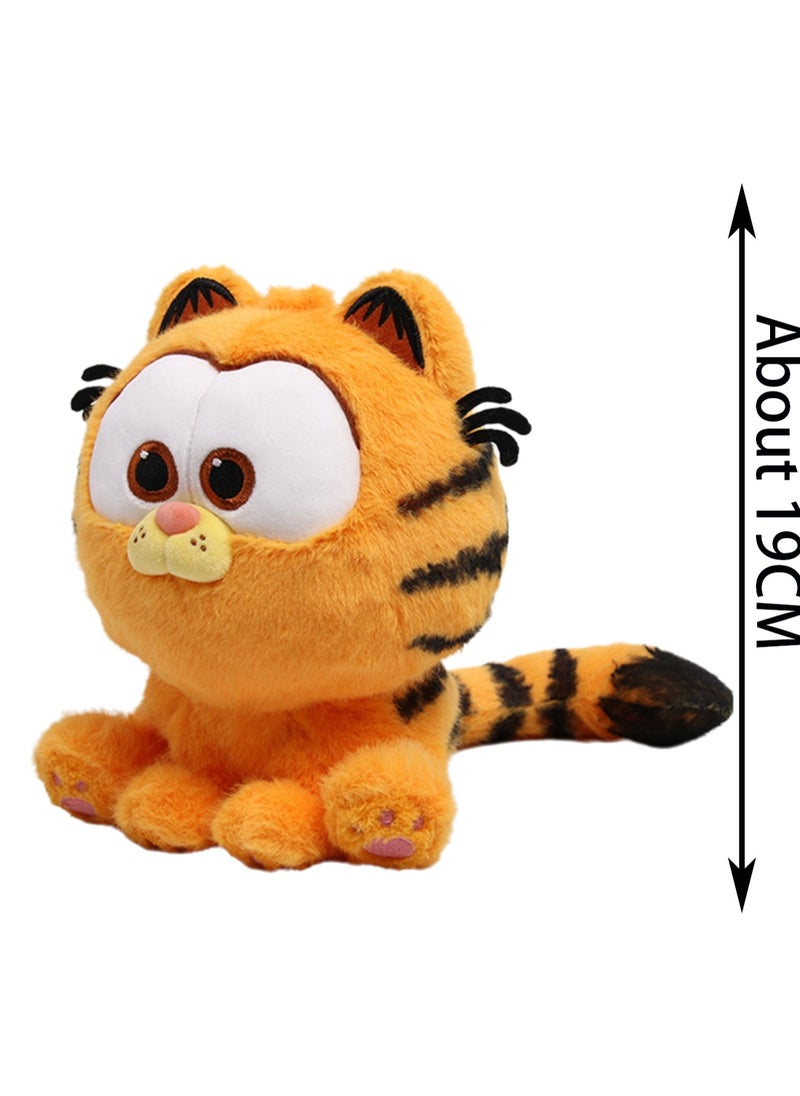 19cm Orange Cat Sitting Plush Toy, Soft And Cute, Cartoon Surrounding Doll, Suitable As A Children'S Gift