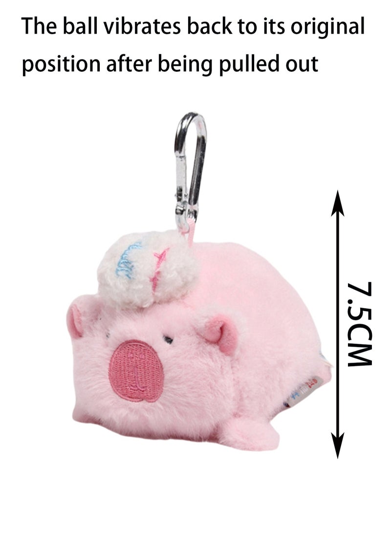 7.5cm Prone Pull-Line Tennis Pink Sports Capybara Pendant Keychain Plush Doll Backpack Accessories Bag Pendant Cartoon Bag Accessories Doll Gift