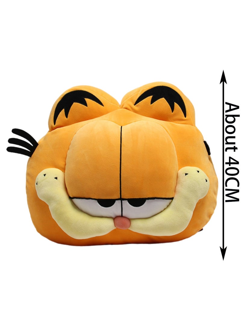 40cm Kitten Head Shaped Pillow Orange Cat Family Plush Toy | Character Details | Soft And Cute | Cartoon Surrounding Dolls | Suitable As A Gift For Children