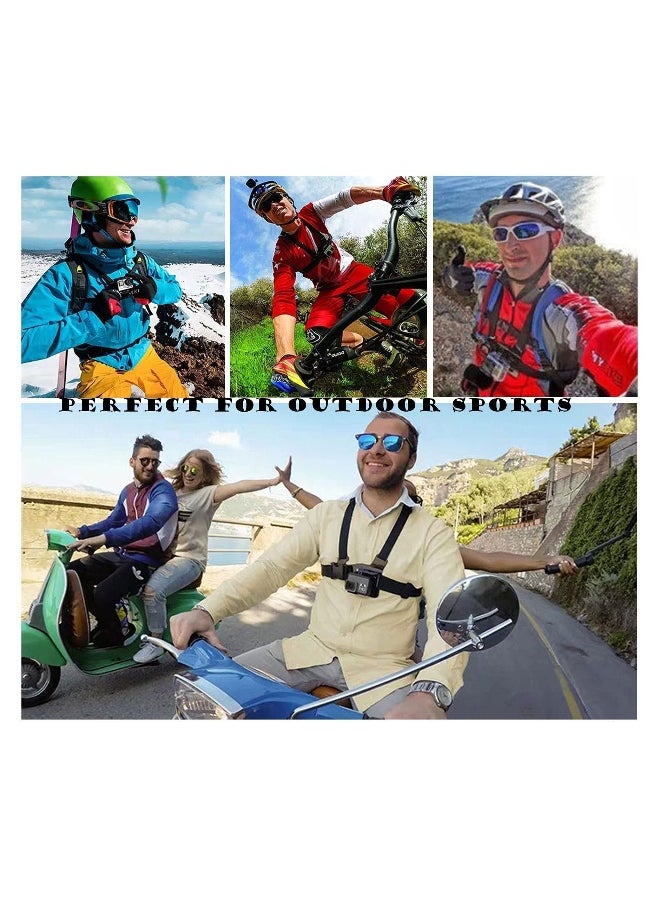 Camera Chest Mount Strap Harness Fit for AKASO DJI Osmo Adjustable Cell Phone with Sports Installation Bracket kit Mobile Backpack Clip Holder