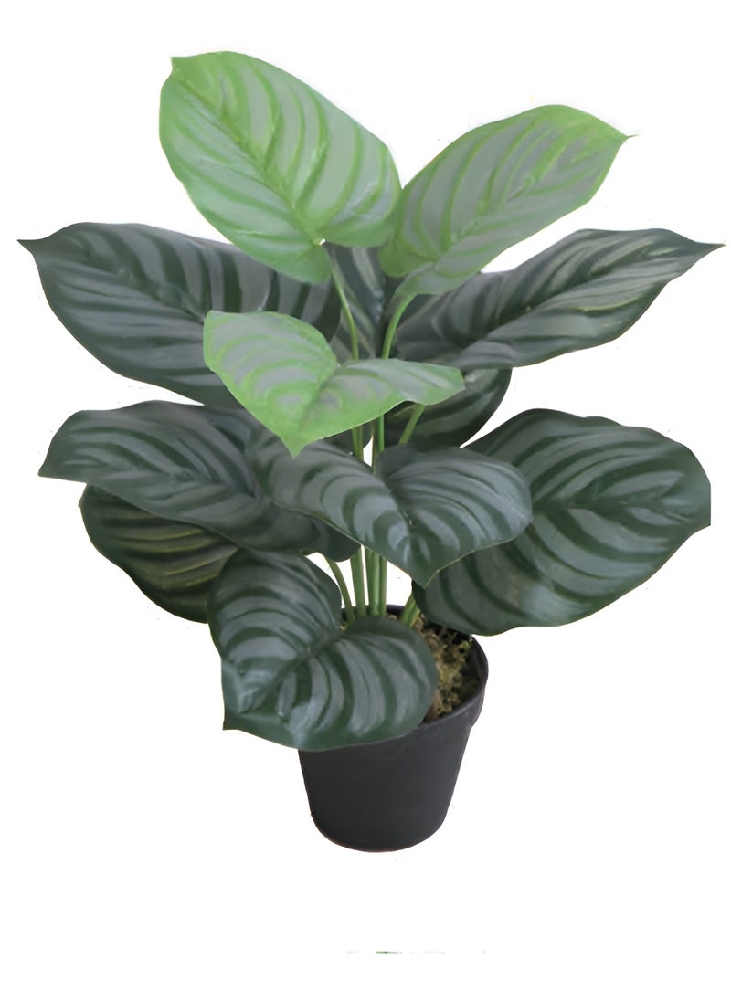 Artificial Small Fake Plant 45cm Artificial Decor for Home, Bedroom, Aesthetic Living Room, Kitchen, Work or Study Table, Bathroom, Office Desk Decor, Farmhouse Decor Indoor Artificial Potted Greenery Plant