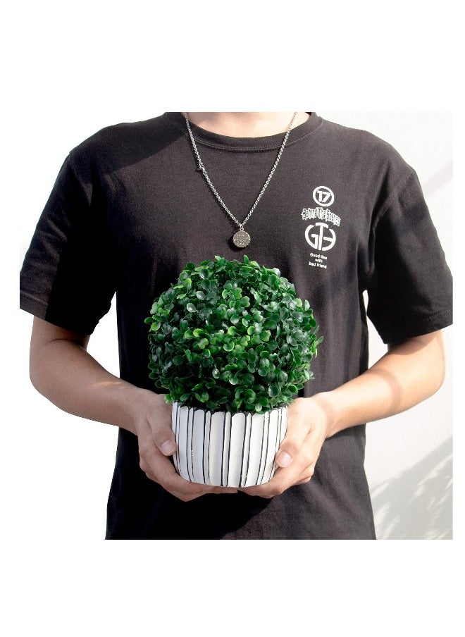 Artificial Boxwood Topiary Ball, 2 Pcs 20 CM Boxwood Plant Green Ball, for Table Decoration, Garden Wedding Decor