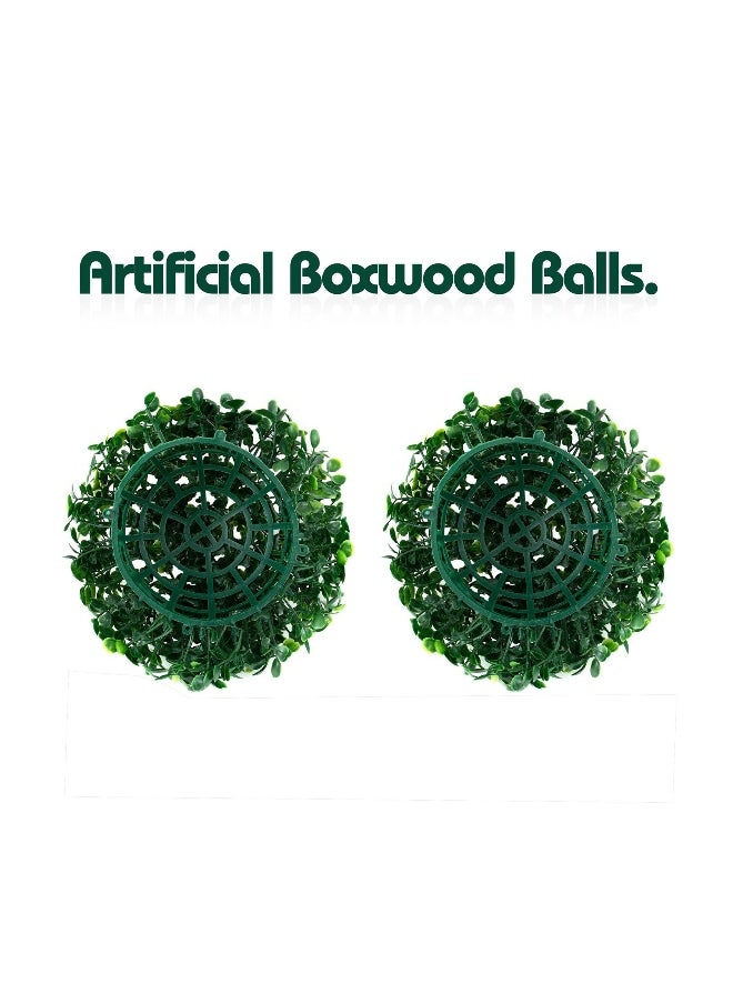 Artificial Boxwood Topiary Ball, 2 Pcs 20 CM Boxwood Plant Green Ball, for Table Decoration, Garden Wedding Decor