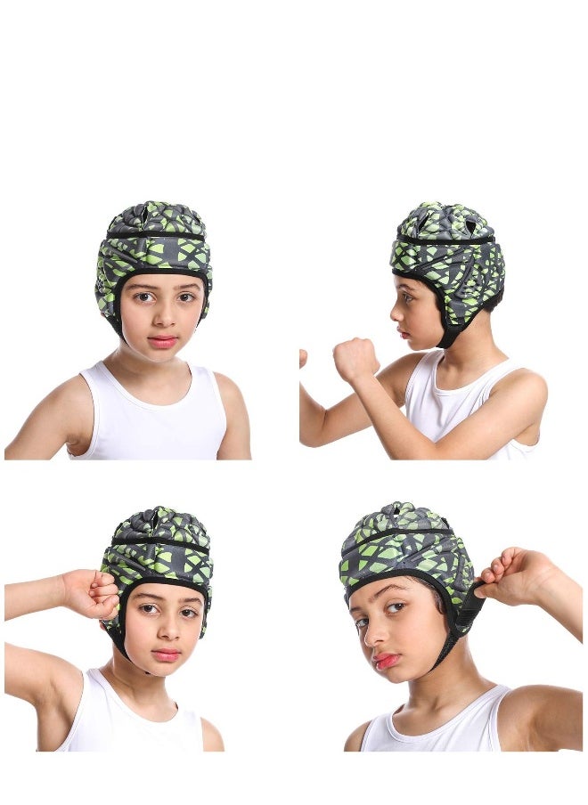 Mult-Color Soft Helmet, Flag Football Rugby Goalkeeper Helmet, Cap Soft Shell Helmet, Soccer Headgear Special Needs Protection for Childrens 4-12 Years