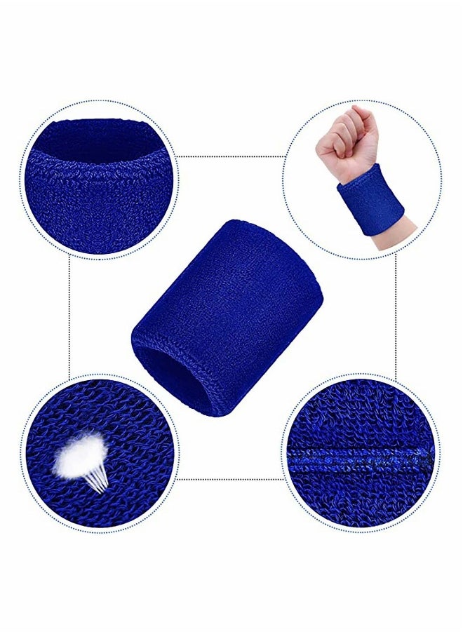 12 Pack Sweatbands Sports Wristband Cotton Sweat Band for Men Women, Good Tennis, Basketball, Running, Gym, Working Out