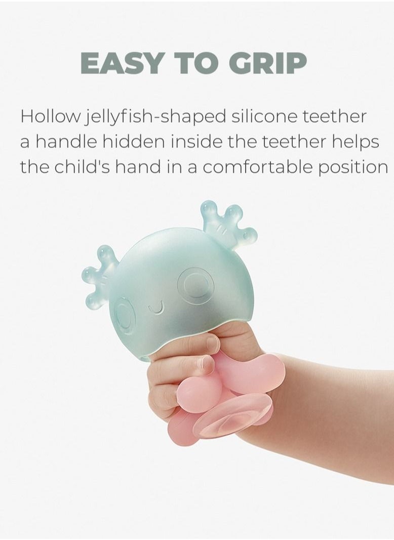 Baby Teether Teething Toys for Babies 3 Months+ Silicone Sensory Rattle Teething Pacifiers for Baby Teething Relief BPA Free