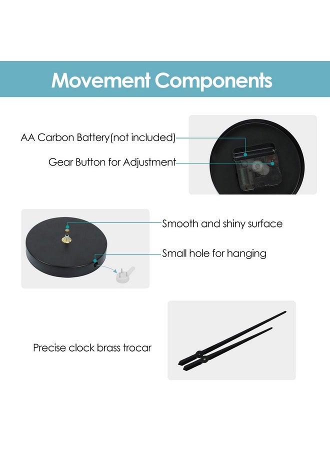Frameless Diy Wall Clock, 3 In 1 Large 3D Frameless Wall Clock 47 Inch, 3D Diy Wall Clock For Living Room Bedroom Office Decor Wall Decor(Black)