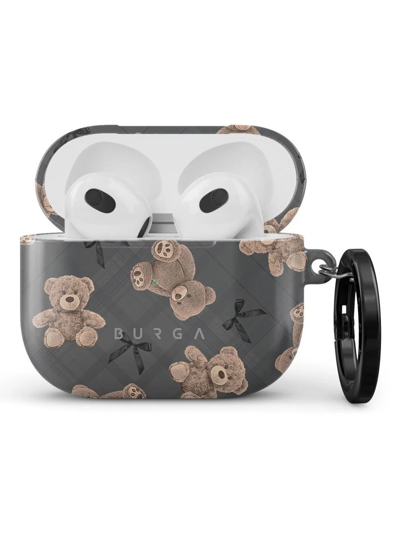 Burga Protective Airpod 3 Case Cover Compatible Airpods 3rd Generation Hardcase Charging Case LED Visible Wireless Charger Earbuds Case Cute Teddy BFF