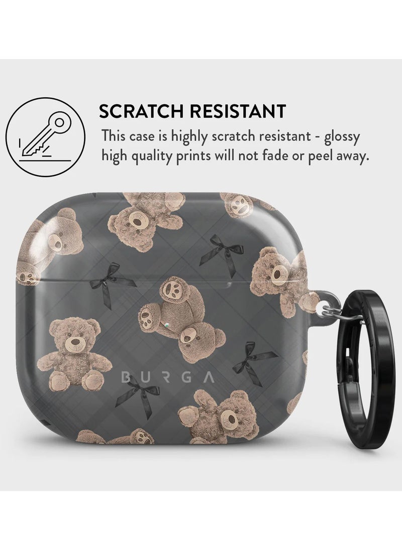 Burga Protective Airpod 3 Case Cover Compatible Airpods 3rd Generation Hardcase Charging Case LED Visible Wireless Charger Earbuds Case Cute Teddy BFF