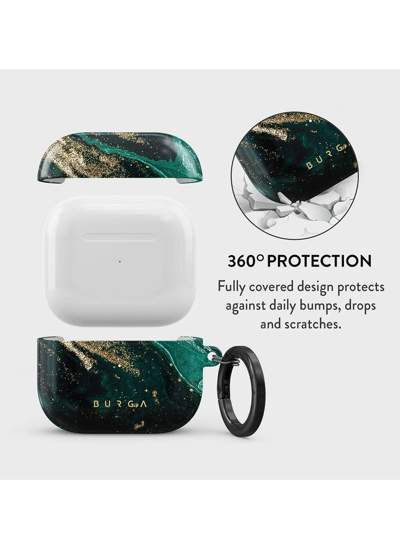 Protective Elegant Case For Apple AirPods 3rd Generation AirPods 3 Cover Charging LED Visible Emerald Pool