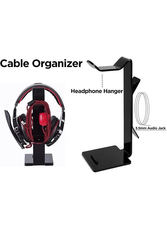 gaming headphone stand with wired organizer and phone holder