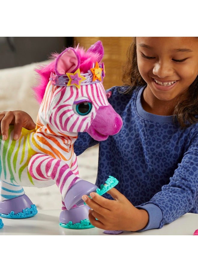 My Rainbow Zebra Electronic Pet Toy With 80+ Sounds, 20 Accessories - For 4+ Year Old Girls And Boys