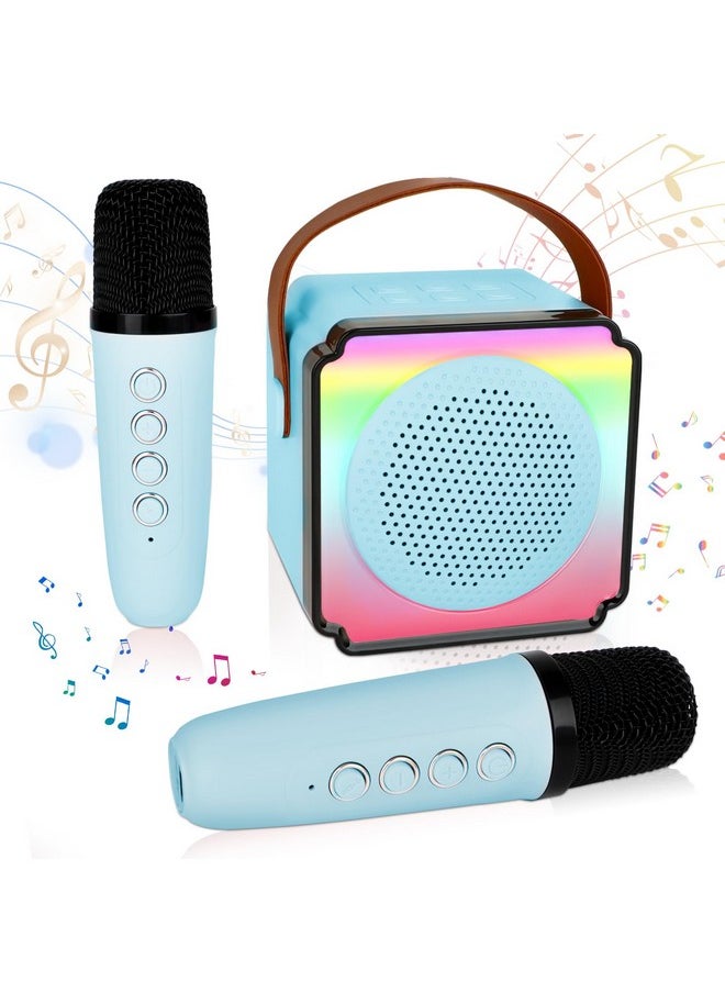 Karaoke Machine For Kids Adults,Portable Bluetooth Speaker With Wireless Microphones, Fun Voice Changing Function-Toys For 5 6 7 8 9 10 Year Old Girl Boys Birthday Gifts (Blue)