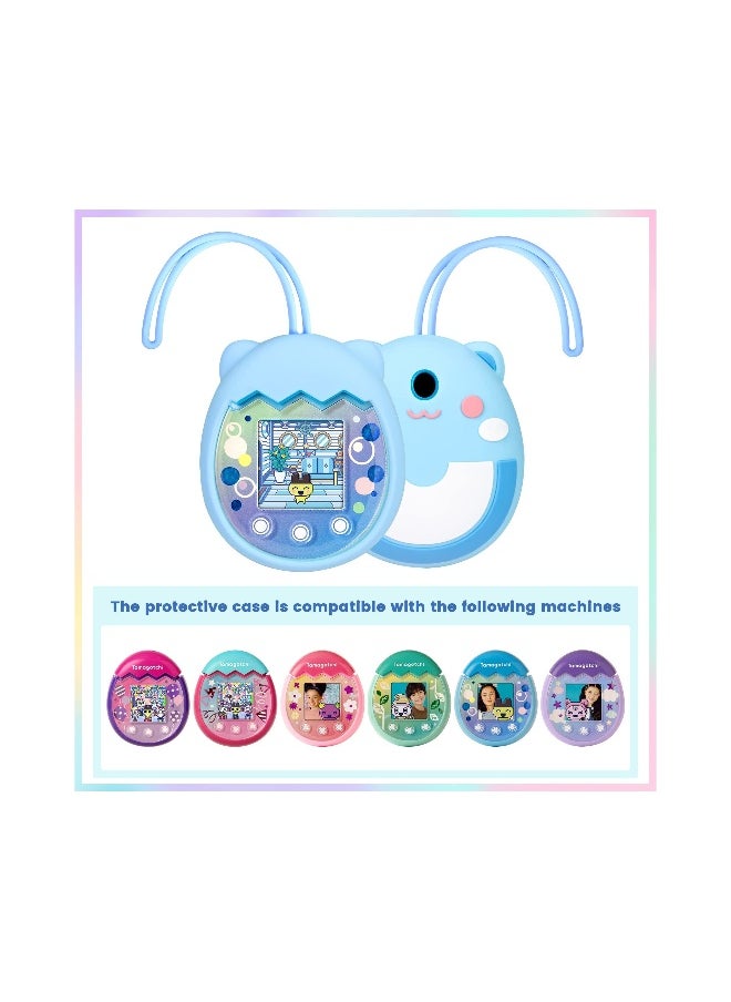 Silicone Cover for Tamagotchi Pix Virtual Pet Game Machine, with Finger Lanyard (Blue)