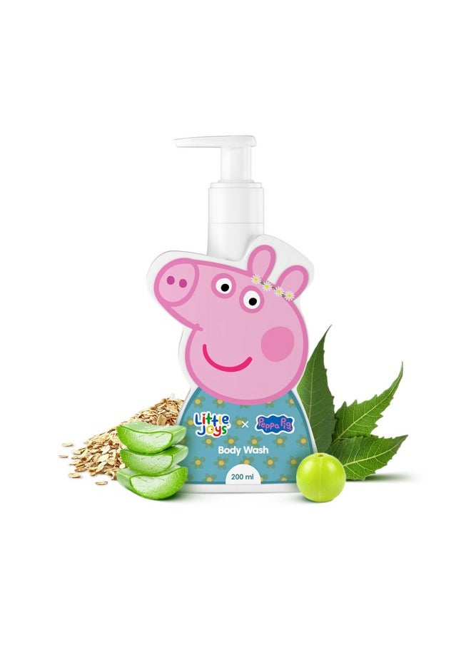 X Peppa Pig Organic Body Wash For Kids With Aloe Vera, Neem, Chickpea And Oat Extracts | Deep Cleanses & Protects Skin From Bacterial Infection | 200 Ml