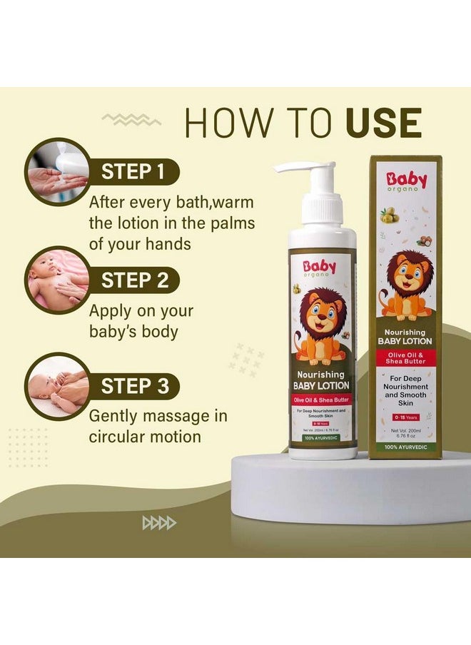 Baby Wash & Lotion Combo For Kids (0-5 Yrs) 200Ml Each | Nourishing Ayurvedic Gentle On Skin Fdca Approved