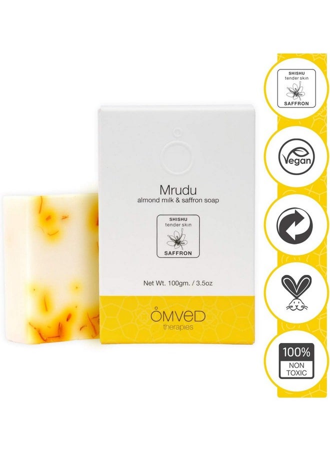Mrudu Almond Milk And Saffron Extra Moisturizing Baby Soap - 100G (Pack Of 2)
