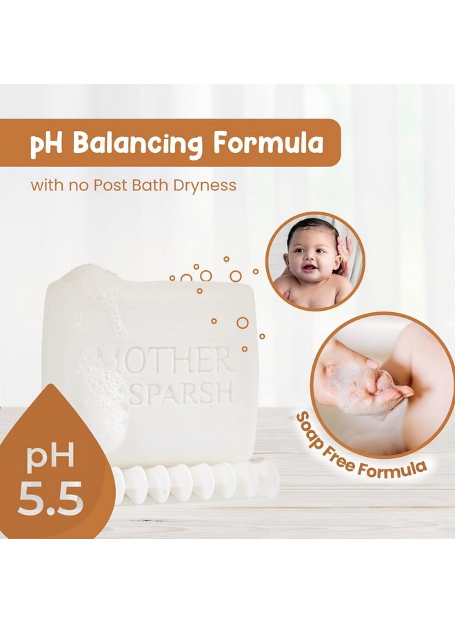 Moisturizing Milky Baby Bathing Soap Bar - 75G X 3 | Ph 5.5 With Milk, Coconut Oil And Vitamin E, Prevents Dryness & Rashes