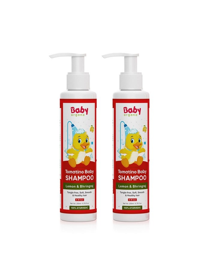 Baby Shampoo 200Ml Combo For Kids | Goodness Of Tomato, Bhringraj | Tear-Free Strengthens & Nourishes Hair | Fdca Appproved