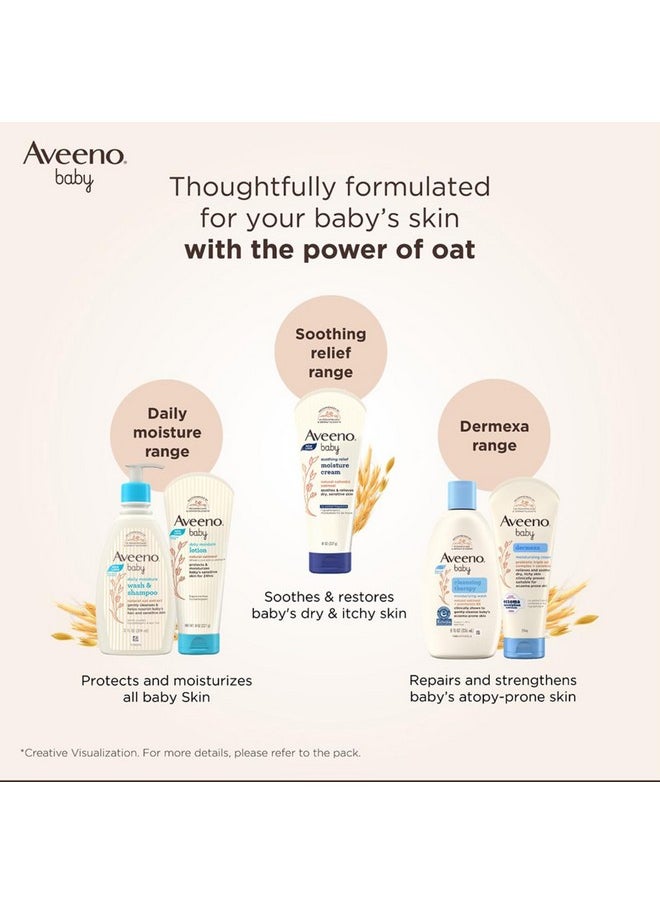 Aveeno Baby Daily Moisture Lotion (227G) + Wash And Shampoo (100Ml) | With Natural Oat Extract | Hypoallergenic, Pediatrician Recommended | Cleanses, Nourishes, Soothes & Protects Baby'S Sensitive Skin