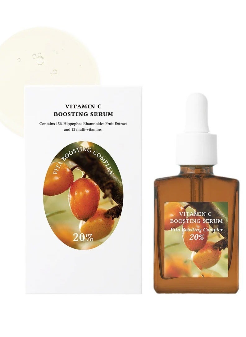 Vitamin C Boosting Serum for Face, Anti Aging and Skin Brightening Serum, 20% Vita Boosting Complex, 8 dIfferenct Hyaluronic Acid, Facial Serum for Dark Spots, Fine Lines, Uneven Skin Tone 30ml