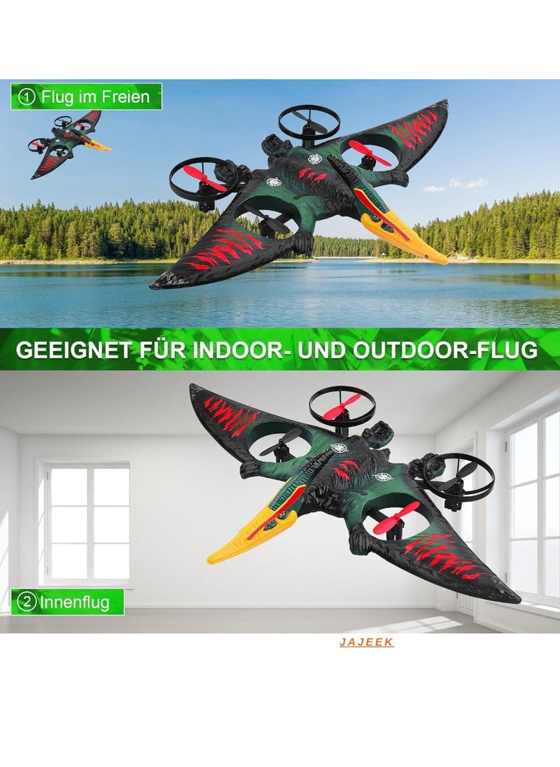 RC Aeroplane 2.4GHz Remote Controlled L0713 Quadcopter Floating Fighter Aircraft | RTF for Beginners, Kids & Adults | USB Charging, Green | Easy to Fly, Fun Flying Toy for Indoor & Outdoor Play