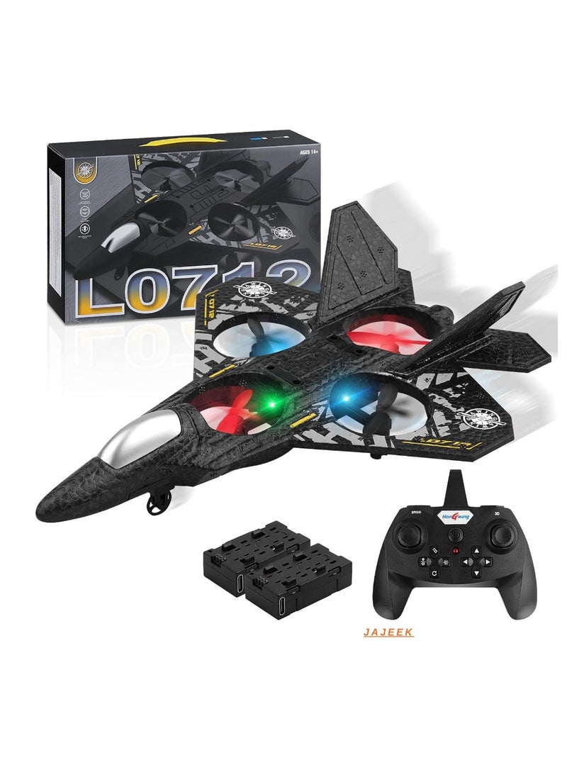 L0712 2.4GHz RC Floating Fighter Plane by Henacomsl | Remote Control Airplane Toy for Beginners, Kids & Adults | Colorful Lights, USB Charging | Fun Flying Toy for Indoor & Outdoor Play