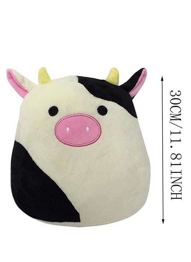 Pillow Black Cow Plush Pillow, Cow Stuffed Animals, Pillows Cow Plushie Kawaii Cow Plush Stuffed Cow Pillow (30cm)