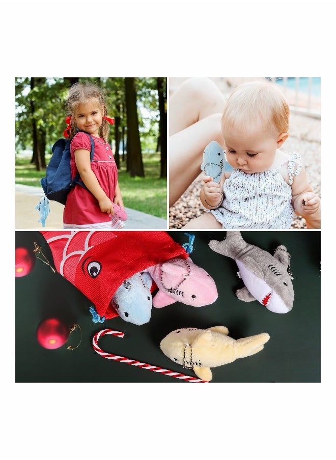 12 Pcs Mini Stuffed Animal Soft Shark Plush Toys Shark Party Favors Shark Party Bag Tiny Ocean Animal Toys for Baby Toddlers Kids Stocking Stuffs 10CM