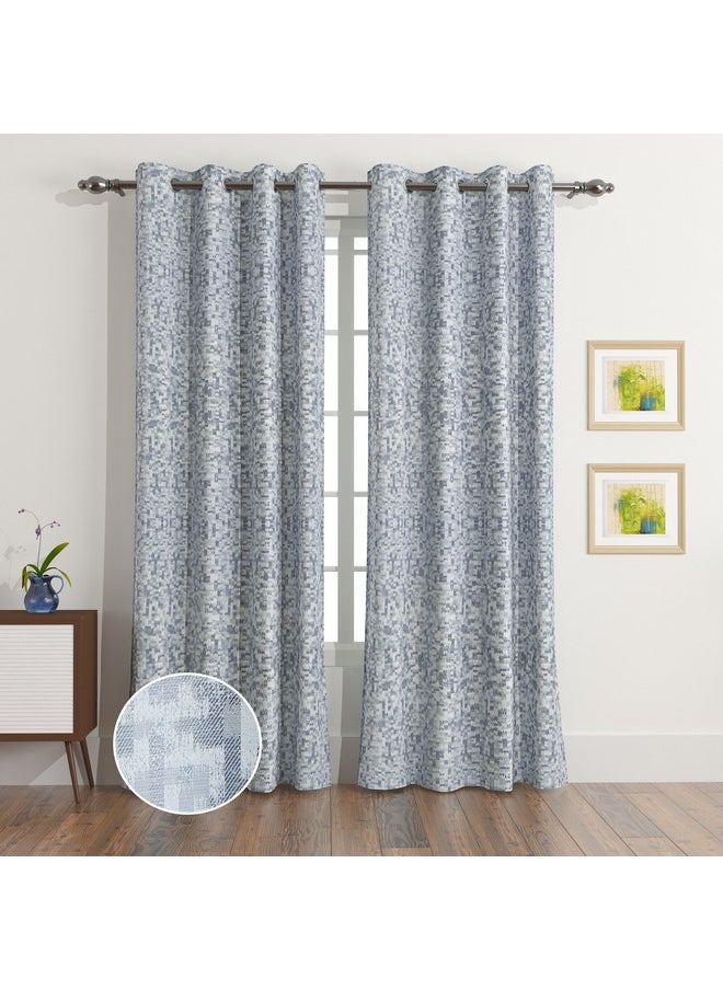 Madrid 2-Piece Jacquard Blackout Extra Long Curtain Set 140 x 300 cm