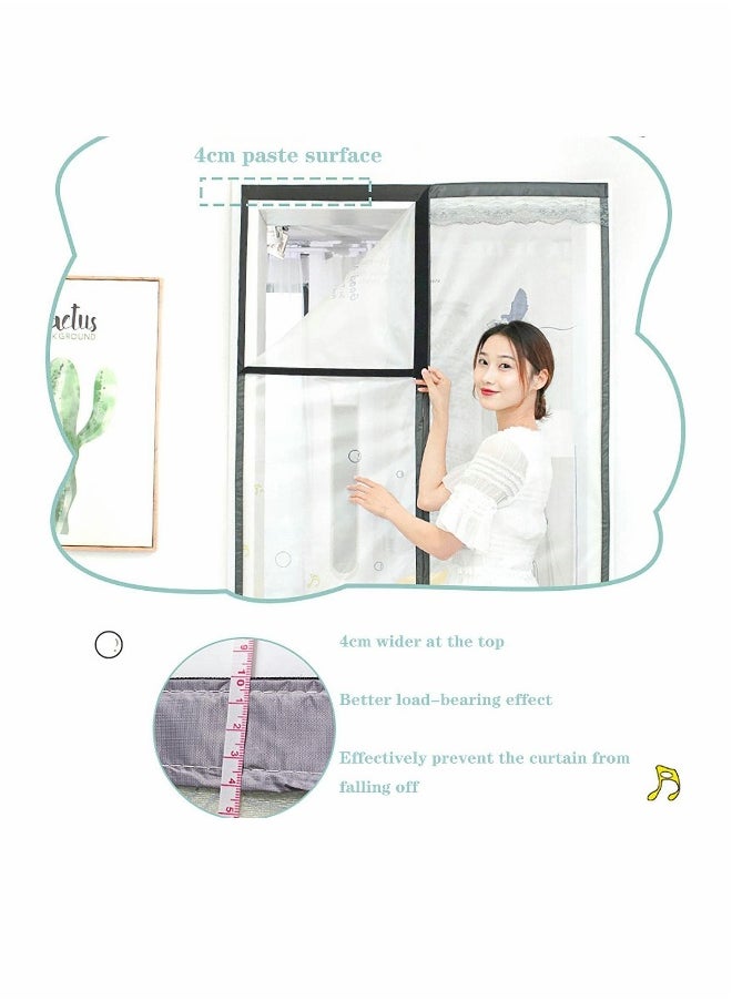 Magnetic Screen Door 36 Magnets with Heavy Duty Mesh Curtain Hands Free Door Curtains Tight Self Closing Magnetic Seal Mesh Screen Door with Magnets,