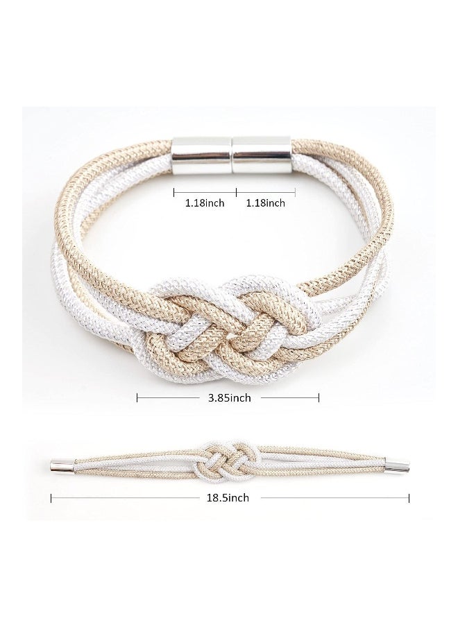 2 Packs Magnetic Curtain Tiebacks, Nordic Simple Style Drape Tie Backs Weave Rope Knot Decorative Curtain Holdbacks
