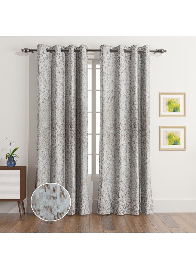 Madrid 2-Piece Jacquard Blackout Extra Long Curtain Set 140 x 300 cm