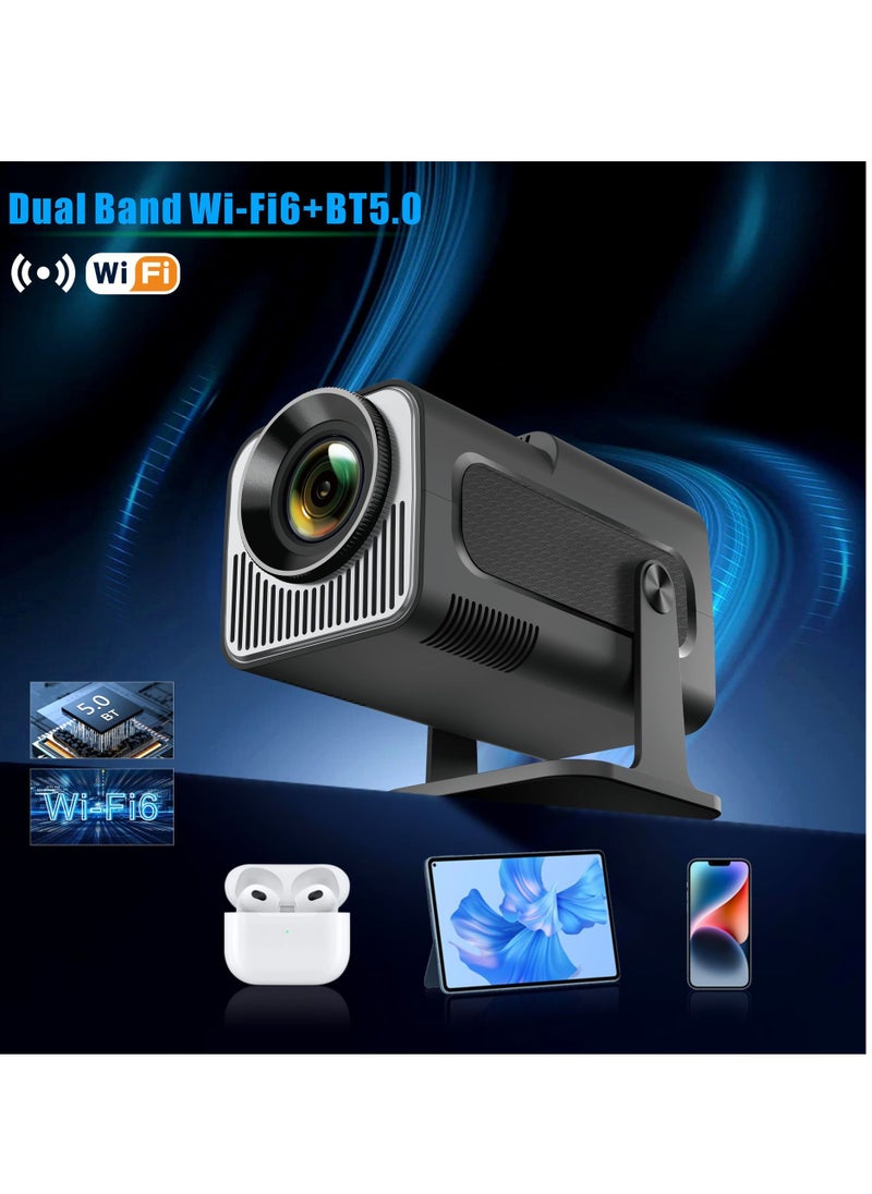 Portable HD Projector - Support 4K - Smart Projector with 5G Dual-band Wifi and Bluetooth 5.0 - Mobile Home Theater - Compatible With Android/iOS/Windows/TV Stick/HDMI/USB