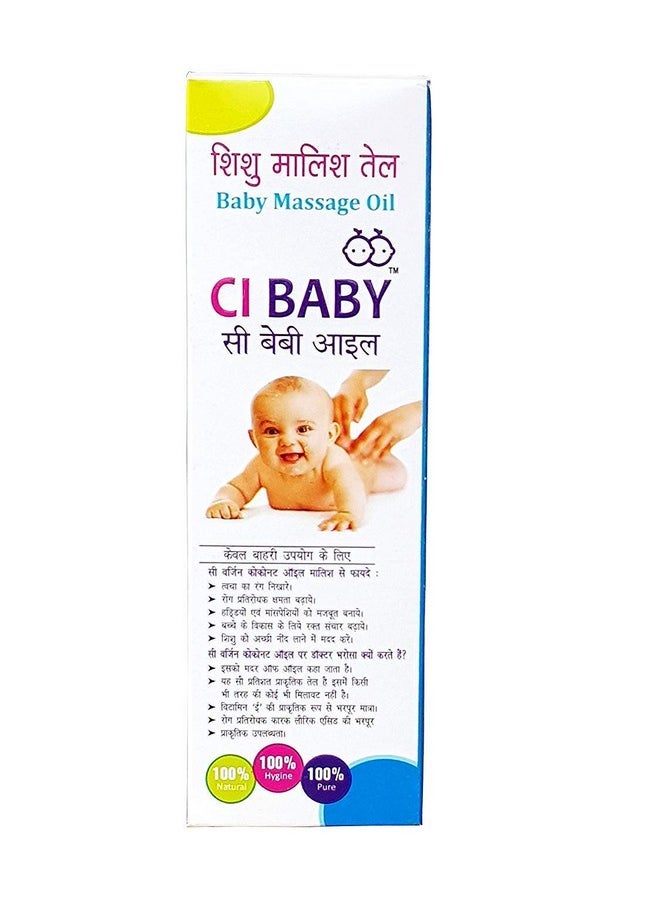 Ci Baby® Rich Moisture With Coconut Oil & Vitamin E Enriched With Nature'S Best Herbs,| Enhances Bone Mineralization Massage Oil For Babies (100 Ml, 0-5 Yrs) (Pack Of 3 100 Ml)